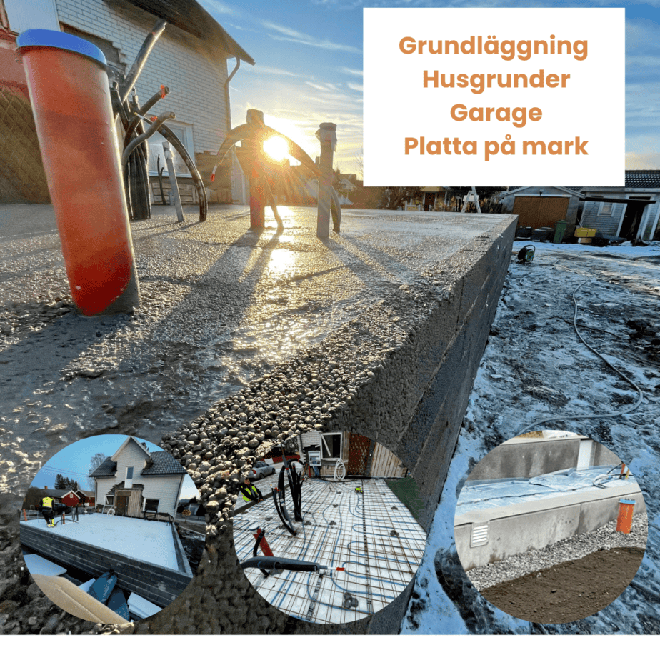 Husgrunder-Grundläggning <br />
För att avgöra vilken typ av grundläggning man behöver så måste man alltså ta hänsyn till markens egenskaper samt den last som huset kommer att påverka grunden med.