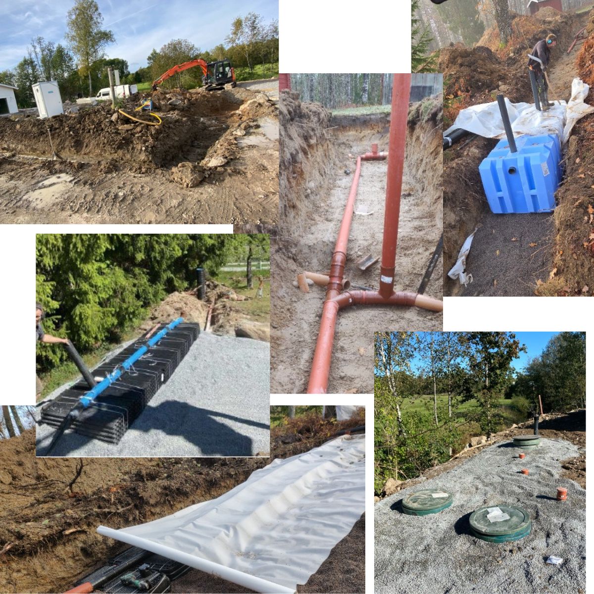 Installation av enskilt avlopp med FANN-system i Örebro – grävning, rörläggning, markbädd och färdig avloppsanläggning<br />
