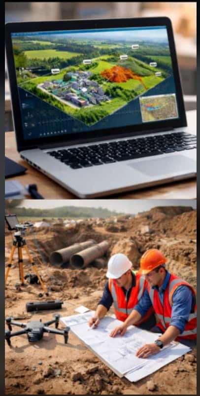 Digital schaktplanering med drönare och 3D-grävsystem för massa- och volymberäkningar